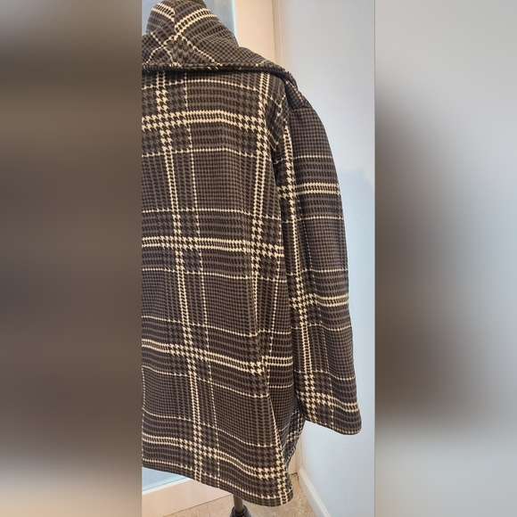 Plaid Women's Jacket - Black and White - Picture 7 of 13
